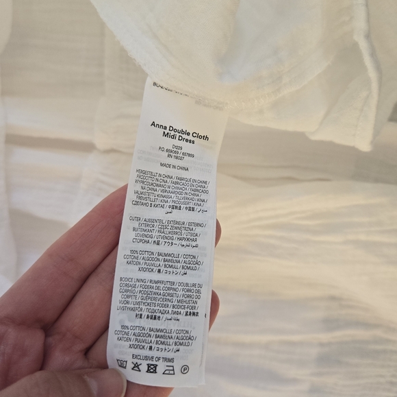 NWT Boden Anna Double cloth Midi dress white cotton gauze ruching sz 6P - Picture 8 of 14